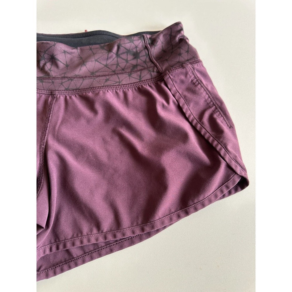 Lululemon Run Times Short 4 Way Stretch 4" Star Crushed Black Cherry Size 4 - Picture 5 of 16